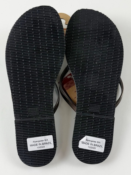 Havaianas Sandals Gray Steel Metallic Graphite Womens 7/8W Flip Flops Thong NWT - Picture 8 of 11